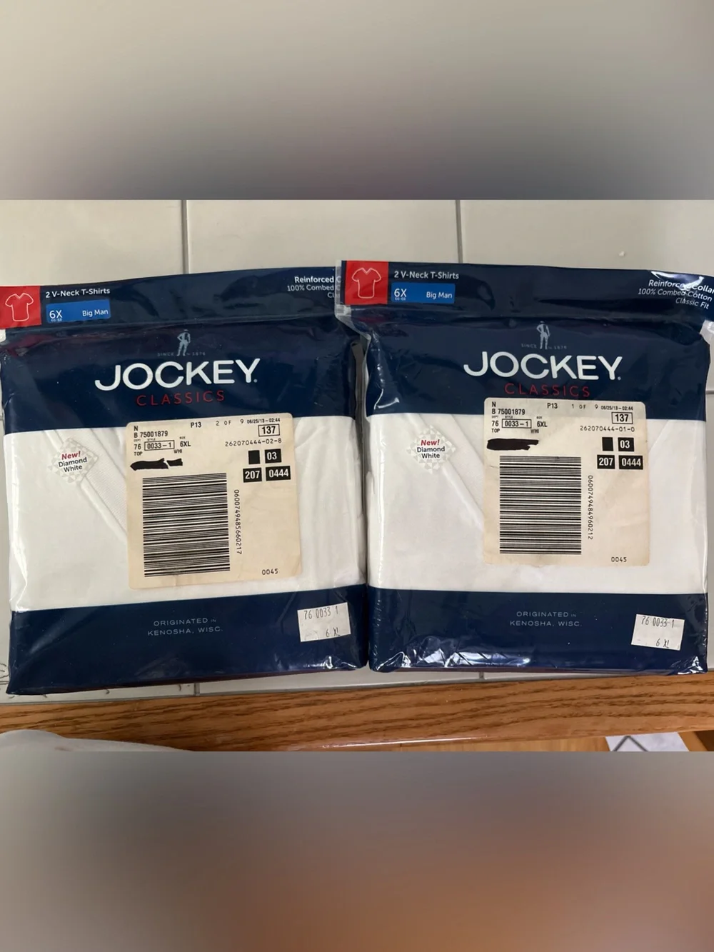 Jockey Men's White V-Neck Undershirts - 2 Pack